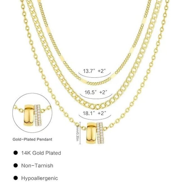 Hypoallergenic Layered Necklaces for Women - Stylish Gift for Any Occasion - Picture 5 of 7